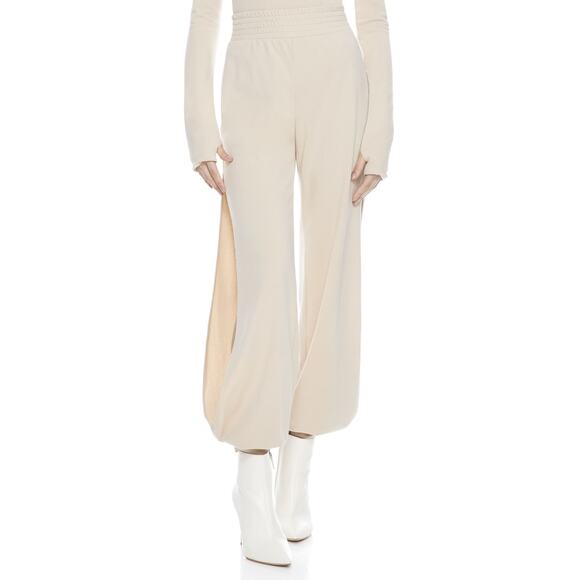 Alice + Olivia Pants - Alice + Olivia 'Miami' White Side Slit Jogger Size XS